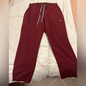 Figs burgundy yola scrub pants